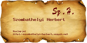 Szombathelyi Herbert névjegykártya